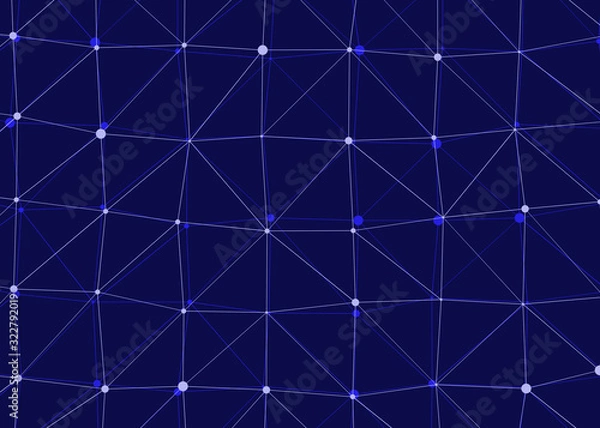 Fototapeta Abstract Low Polygon Mesh Generative Art background illustration
