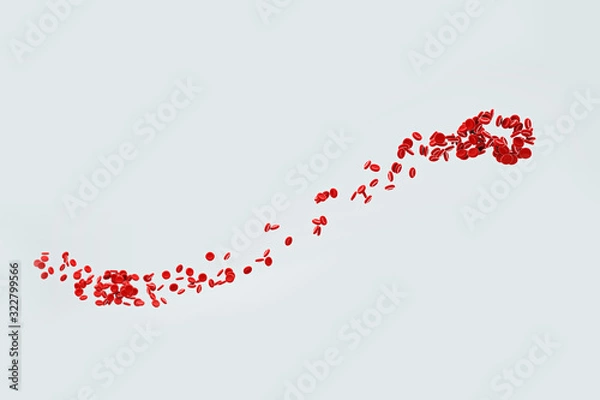 Obraz Red blood cells flowing through artery.