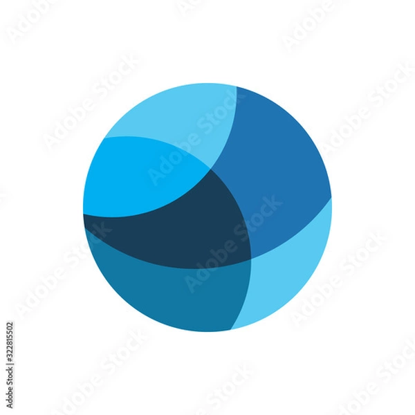 Fototapeta abstact blue globe ball color logo design