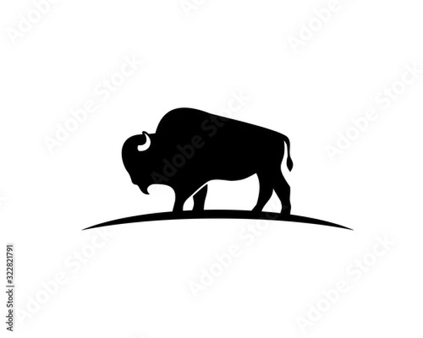 Obraz Bison silhouette logo