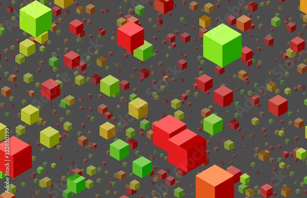 Fototapeta colored 3d cubes 