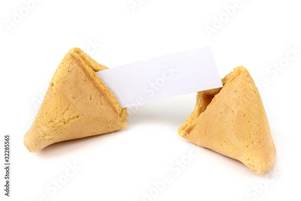 Fototapeta Glückskeks mit blankem Zettel