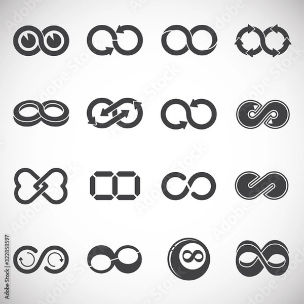 Obraz Infinity sign icons set on background for graphic and web design. Creative illustration concept symbol for web or mobile app