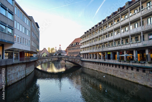 Fototapeta view of the river and bridge