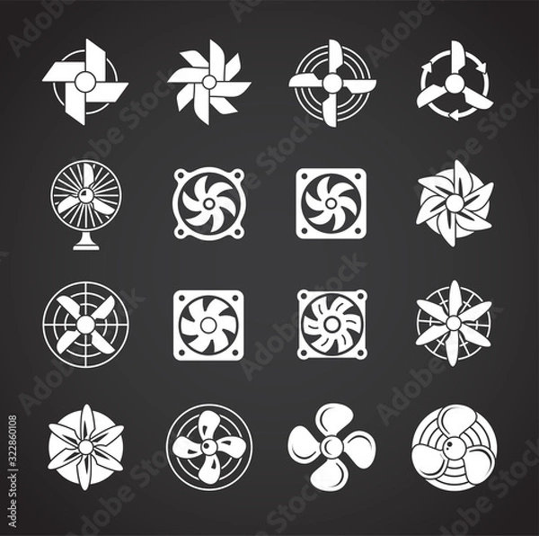 Fototapeta Fan icons set on background for graphic and web design. Creative illustration concept symbol for web or mobile app