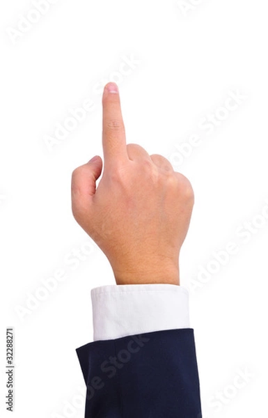 Obraz Business man's hand touching screen