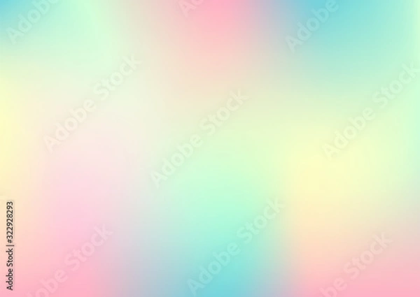Fototapeta Holographic foil, pastel gradient abstract background. Vector illustration.