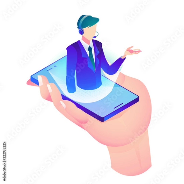 Obraz オンラインカスタマーサポートの男性