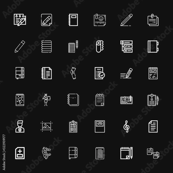 Fototapeta Editable 36 notepad icons for web and mobile