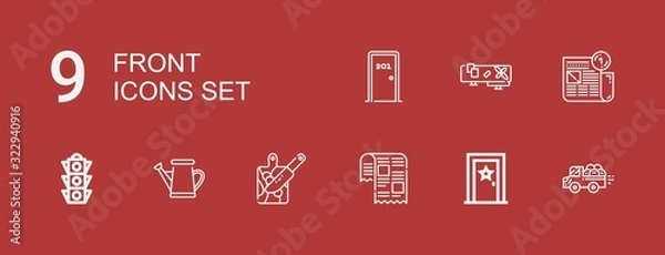 Fototapeta Editable 9 front icons for web and mobile