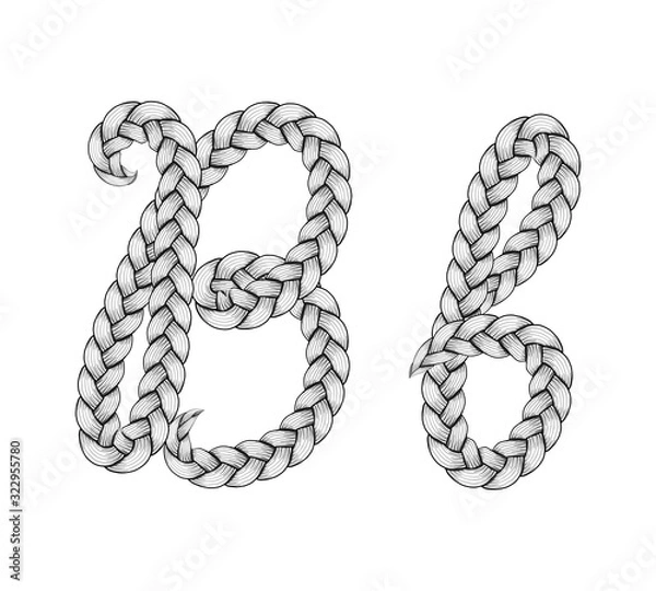 Obraz Braids hair font