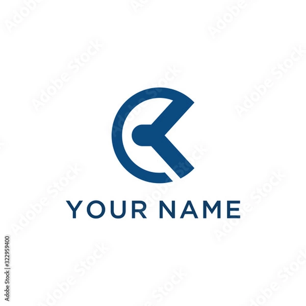 Fototapeta CK C K Letter Logo Design. Creative Modern 