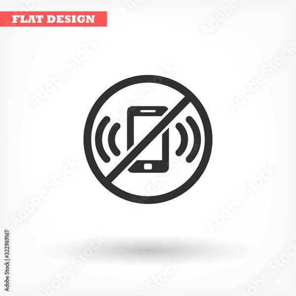 Fototapeta A ban on the phone vector icon , lorem ipsum Flat design