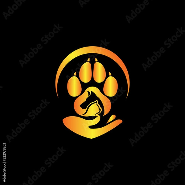 Obraz Creative colorful dog care logo design