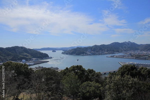 Fototapeta 五台山から見た浦戸湾