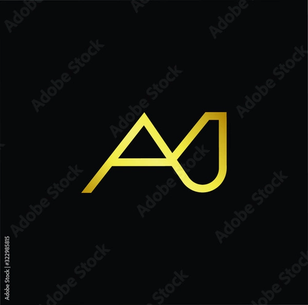 Fototapeta Outstanding professional elegant trendy awesome artistic black and gold color AJ JA initial based Alphabet icon logo.