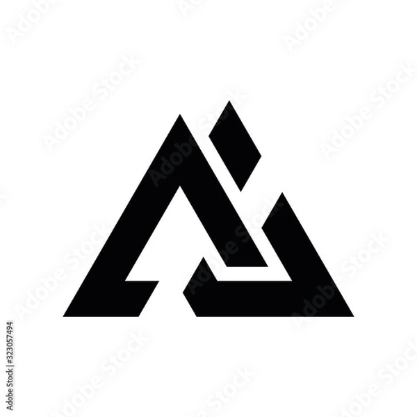 Obraz AJ A J letter logo design vector