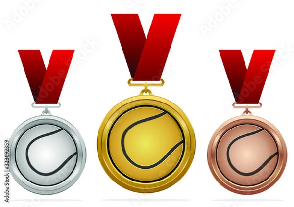 Obraz Vector tennis medals set