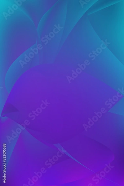 Fototapeta Abstract raster pattern with distorted surfaces. Turquoise, pink gradient. 3D effect.