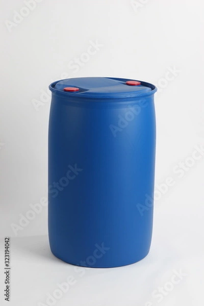 Obraz blue plastic barrel, container isolated on white background