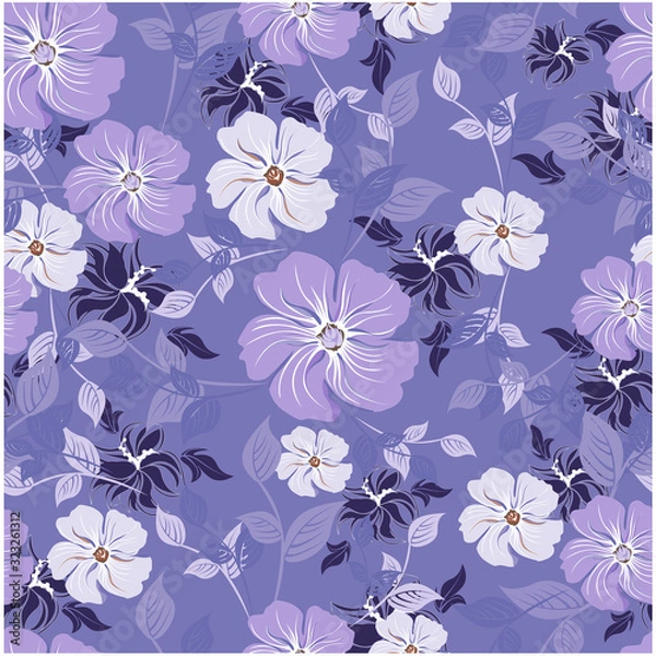 Fototapeta Vector abstract background flowers seamless pattern