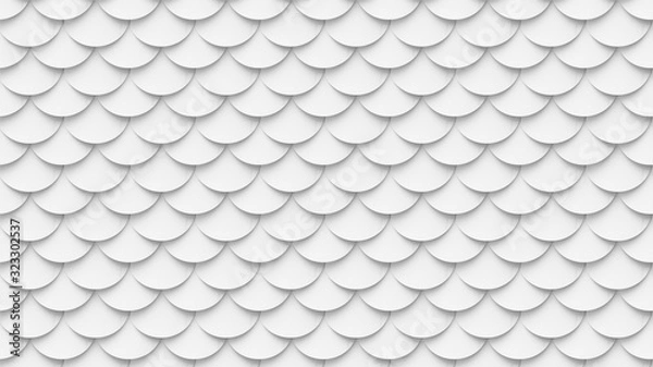 Fototapeta White scales texture. Fish skin abstract texture background. 3D-rendering.