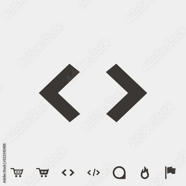 Obraz less than greater icon vector illustration and symbol for website and graphic design