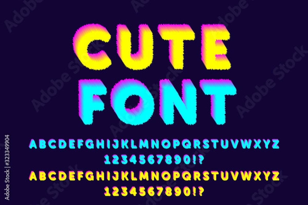 Fototapeta Cute color alphabets fonts, abc letters alphabets, abc set design