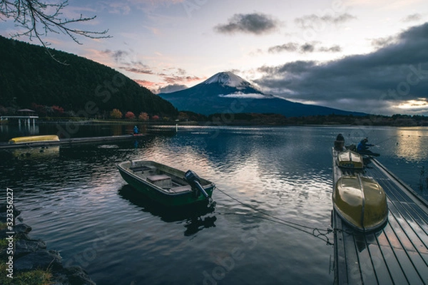 Obraz 富士山と朝焼け