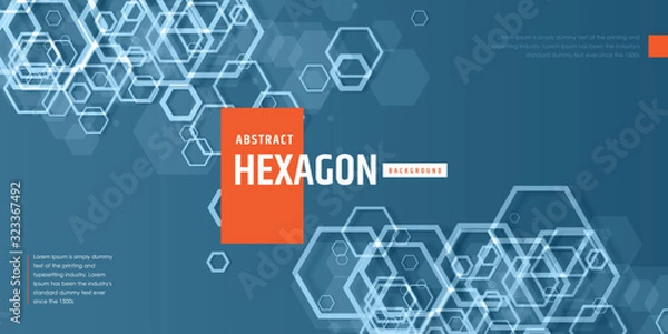 Fototapeta Abstract background with hexagon geometric pattern