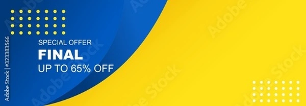 Obraz Sale banner template design.banner yellow background  . Big sale special offer.vector abstract background