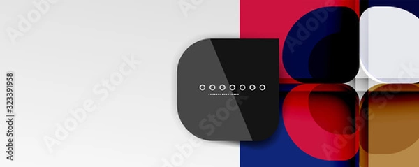 Fototapeta Abstract background - geometric cut paper design flower or square shape composition. Vector Illustration For Wallpaper, Banner, Background, Card, Book Illustration, landing page