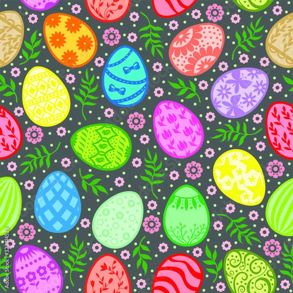 Fototapeta Easter pattern seamless with decorative egg