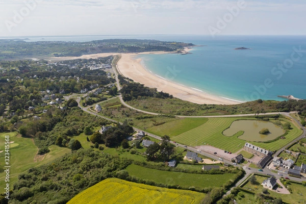 Fototapeta Vue aérienne sables d'or les pins