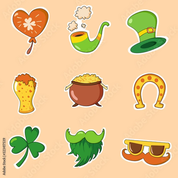 Obraz Saint Patrick s Day set. Vector Illustration
