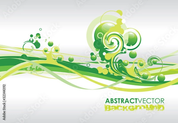Obraz a abstract green spiral line background