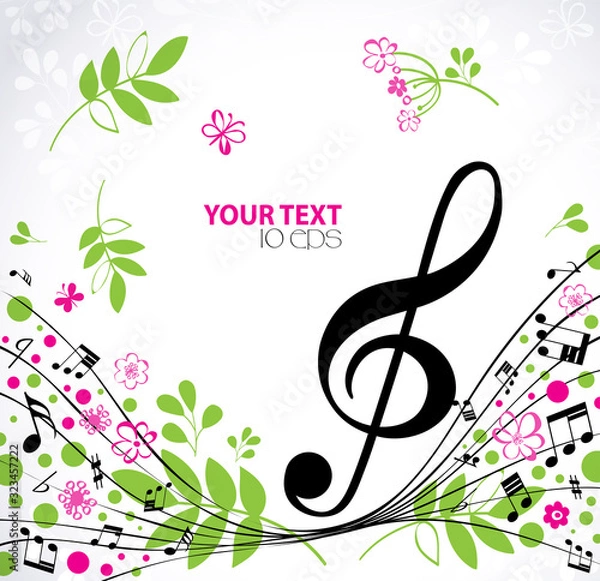 Obraz Music. Spring bright musical background