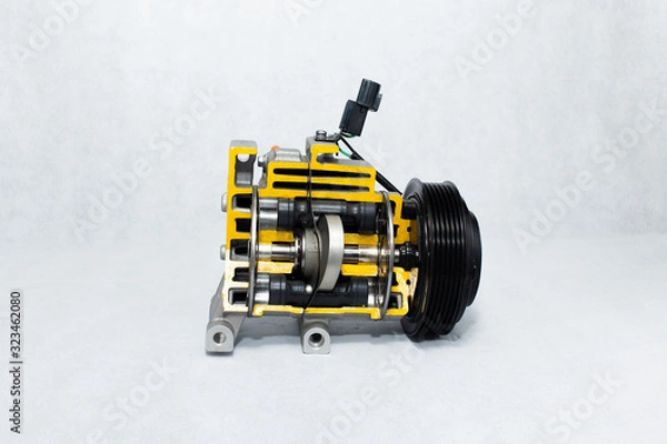 Fototapeta Air conditioning compressor with a cut view