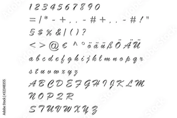 Obraz Retro 1950s silber (Alphabeth)