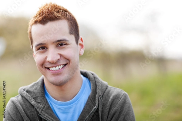 Obraz Mixed race man smiling