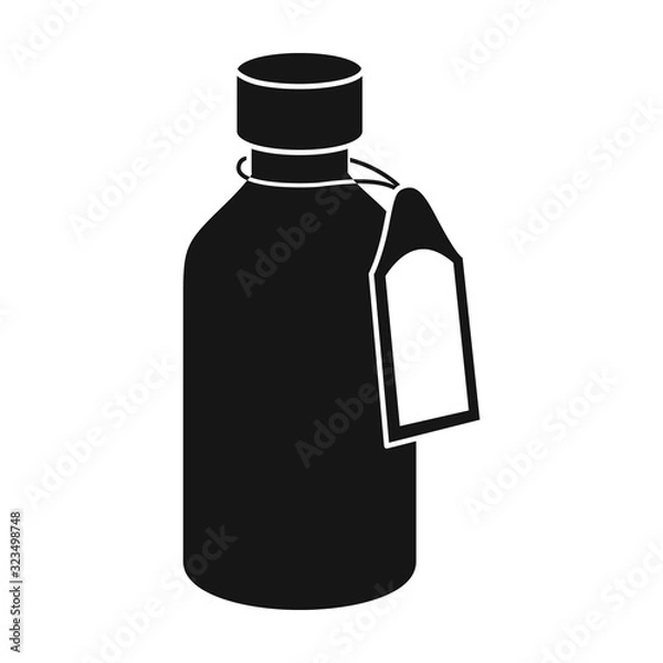 Fototapeta Bottle of medicine vector icon.Black vector icon isolated on white background bottle of medicine.