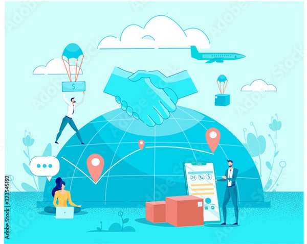 Fototapeta Global Electronic Commerce and Internet Purchasing