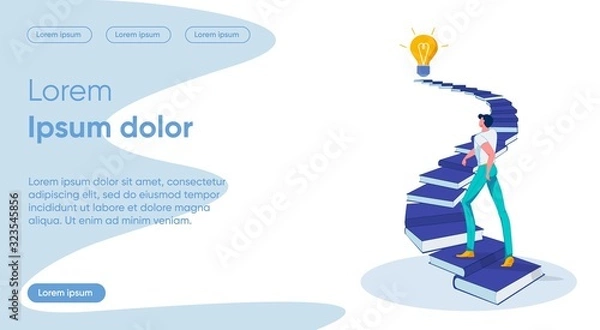 Obraz Self Development Flat Landing Page Vector Template