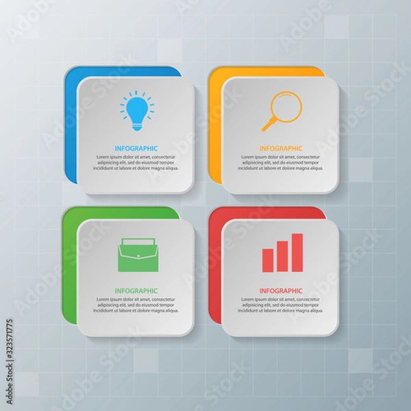 Obraz Infographic elements. Business concept timeline. Modern infograph template. Can use for workflow layout, diagram, banner, webdesign, presentation. Vector illustration.