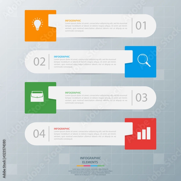Obraz Infographic elements. Business concept timeline. Modern infograph template. Can use for workflow layout, diagram, banner, webdesign, presentation. Vector illustration.