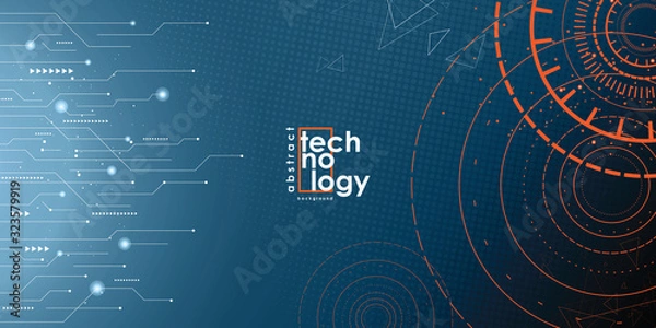 Obraz Futuristic circuit board , Electronic motherboard , Communication and engineering concept , Hi-tech digital technology concept