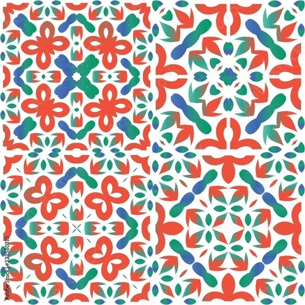 Fototapeta Decorative color ceramic talavera tiles.