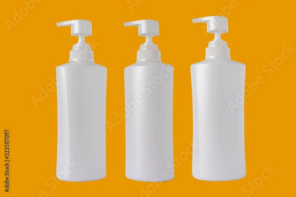 Obraz White plastic pump bottle isolate on white background.