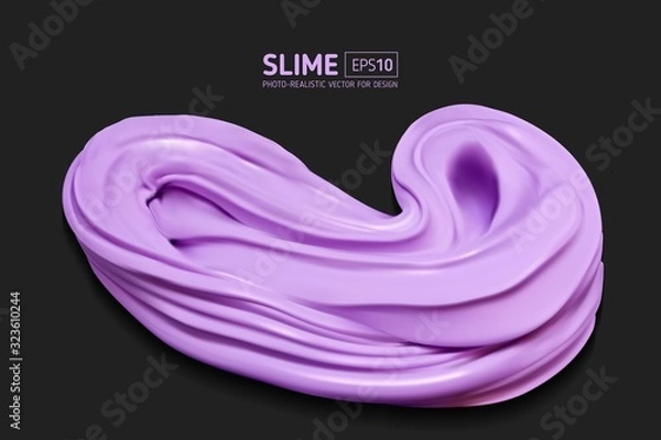 Fototapeta purple realistic slime on a black background. Vector illustration with mesh gradients.