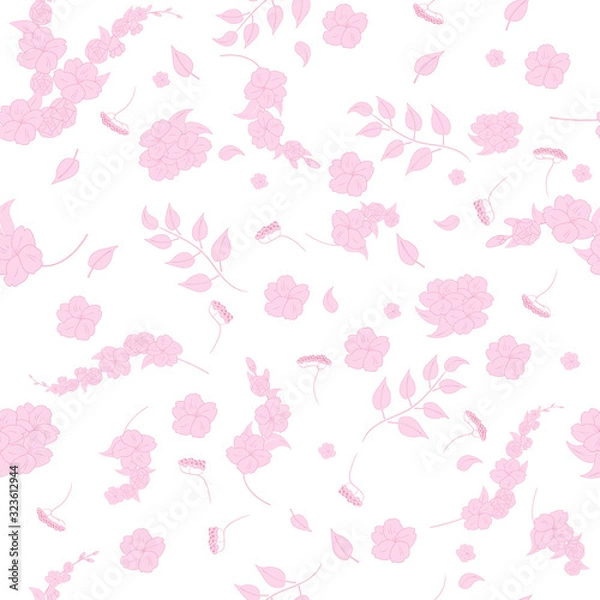 Obraz Elegant seamless pattern with flower, pink flower, seamless pattern